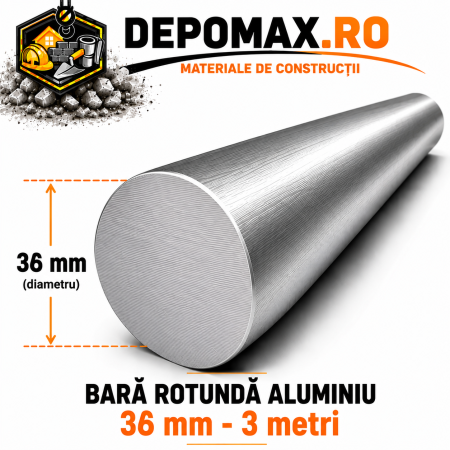 Bara rotunda aluminiu 36 mm, 3 metri, EN AW-6082